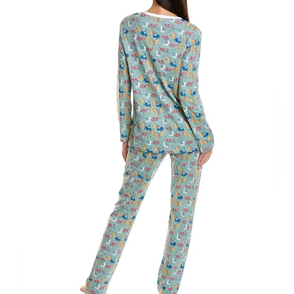 Roller Rabbit NWT Prancing Deer Green Christmas Holiday Pajamas sizes XS & L‎ - Picture 2 of 5